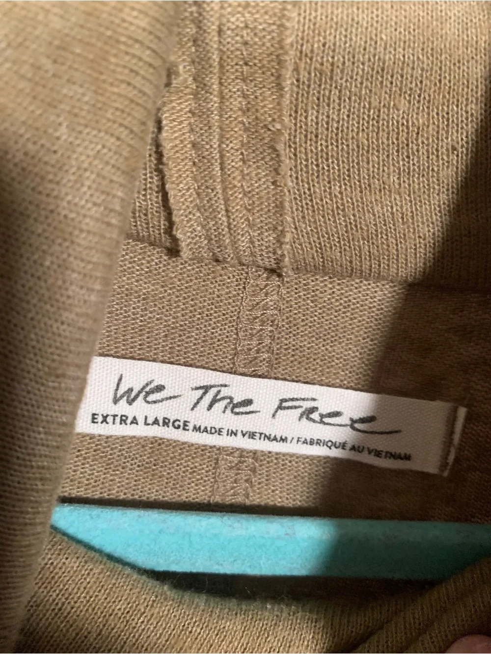 We the Free Womens Timmy Turtleneck Tan Size XL Grunge Military Oversized Casual